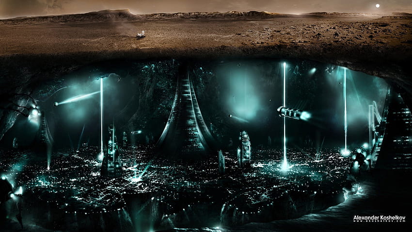 subterrâneo, alienígenas, ficção científica, base subterrânea papel de parede HD