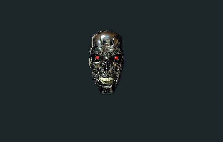 skull, robot, minimalism, head, terminator HD wallpaper