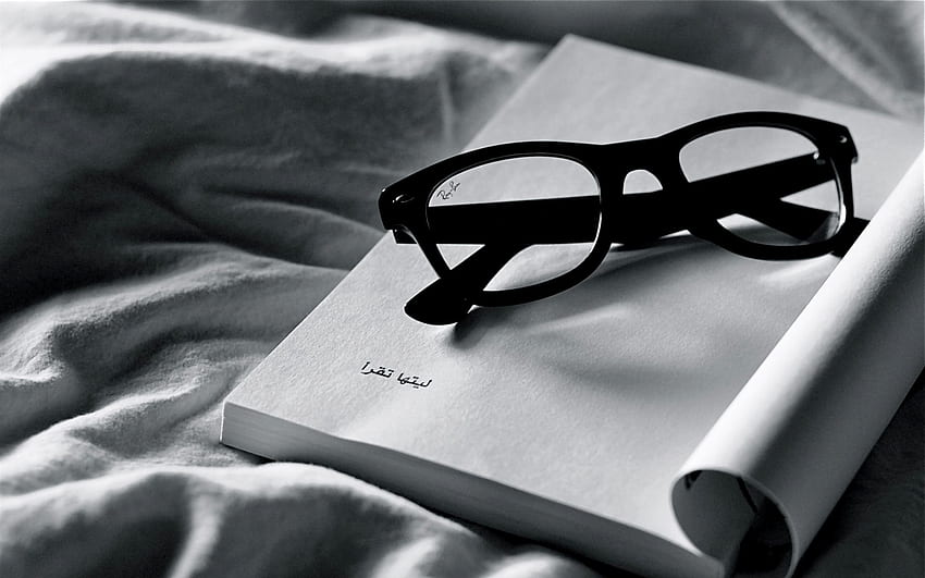 Cloth, Bw, Chb, Notebook, Glasses, Spectacles HD wallpaper