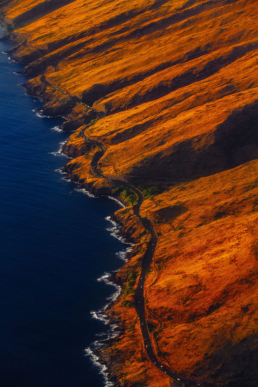 Nature, Usa, Road, Ocean, United States, Island, Archipelago, Maui HD phone wallpaper