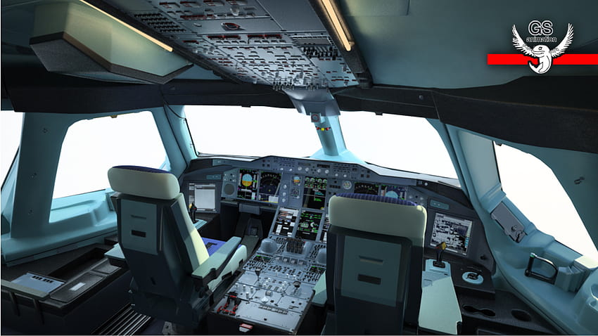 Décollage et atterrissage de l'Airbus A380 dans le cockpit de l'aéroport de Dubaï Fond d'écran HD