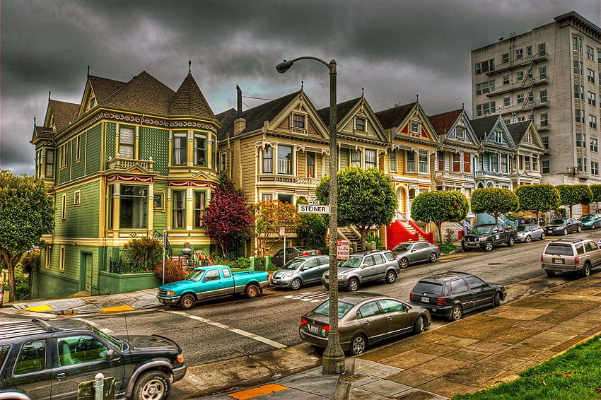 Kaliforniya San Francisco ABD Eski Viktorya dönemi evleri, Eski Şehirler HD duvar kağıdı