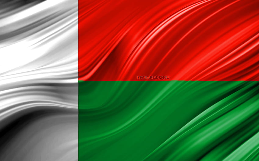 Madagascar flag, African countries HD wallpaper