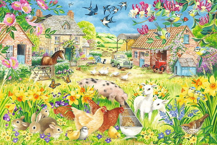 Lamb Season, season, babies, farm, puzzle, country, living, lamb HD wallpaper