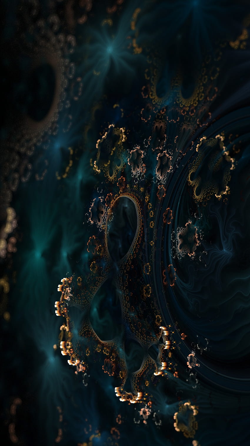 Fractal, patrones, círculos, coral. fondo de pantalla del teléfono