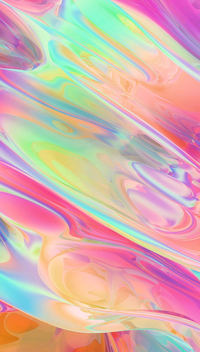 デジタルアート。 ホログラフィック、虹、IPhone の背景、ピンクのホログラム HD電話の壁紙