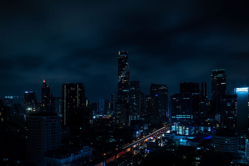 Cities, Night City, City Lights, Illumination, Darkness, Lighting, Thailand HD wallpaper