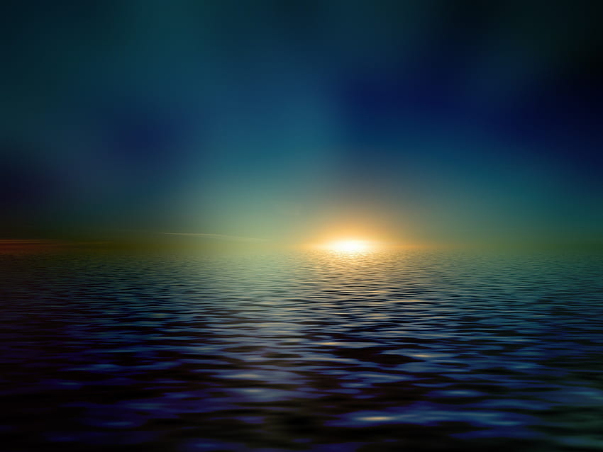ทะเล ขอบฟ้า ส่องแสง ความเรียบง่าย ความสดใส แสงแดด วอลล์เปเปอร์ HD