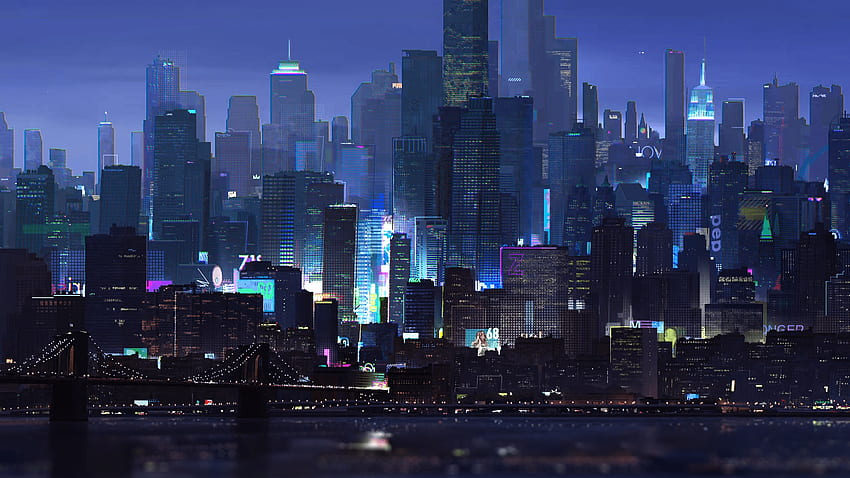 En el verso de la araña: Cyberpunk, Akira City fondo de pantalla