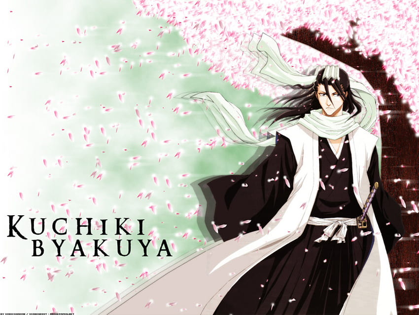 Kuchiki Byakuya, cherry blossom, byakuya, bleach, kuchiki HD wallpaper