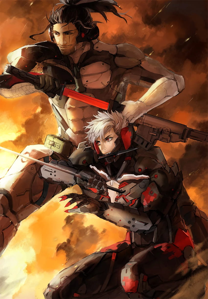 Raiden และ Samuel Rodrigues (Metal Gear และอีก 1 รายการ) วาดโดย Jetstream Sam วอลล์เปเปอร์โทรศัพท์ HD