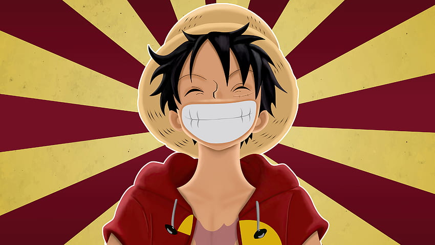 Pirata, Monkey D. Luffy, One Piece, anime, grande sorriso Sfondo HD