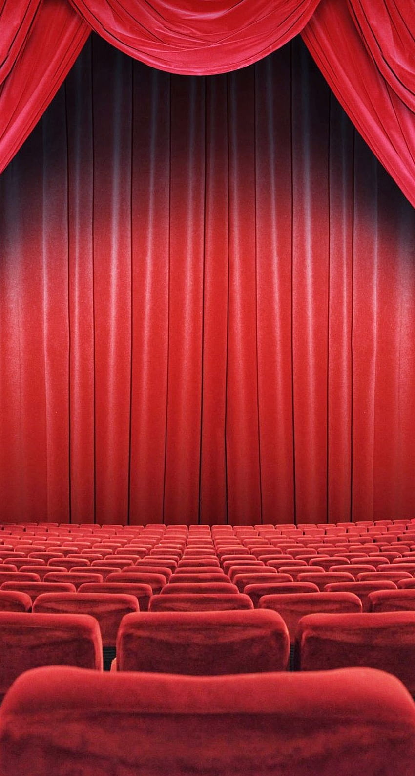 Театрални места Червена завеса за обаждане по телефона, завеса на сцената HD тапет за телефон
