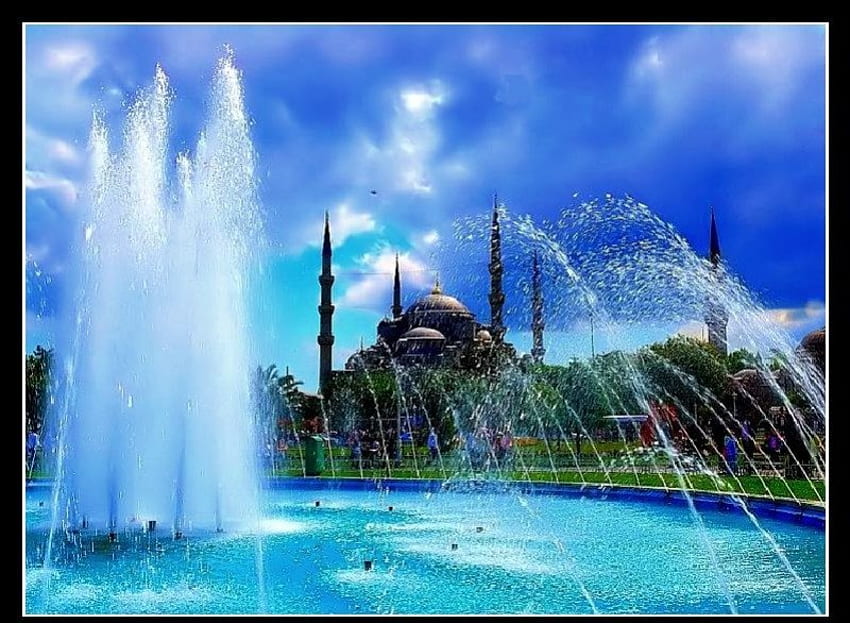 สุลต่านอาเหม็ด Moschee Blue Mosque อิสตันบูล สีน้ำเงิน สุลต่าน อิสตันบูล มัสยิด อาเหม็ด วอลล์เปเปอร์ HD