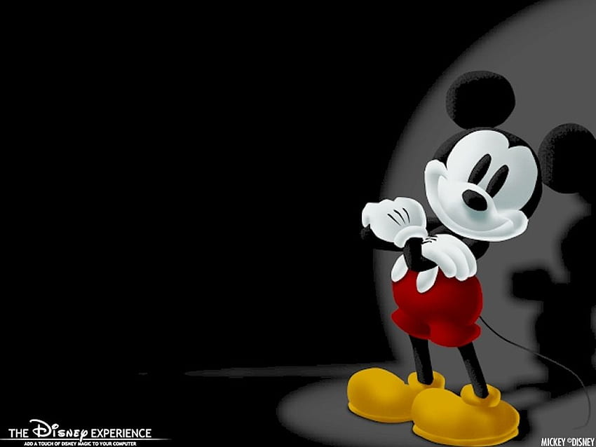 Ordenador portátil de Mickey Mouse Disney, silueta de Mickey Mouse fondo de pantalla