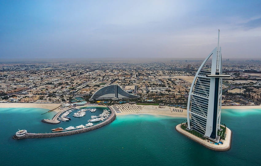 ทะเล, ชายหาด, ชายฝั่ง, อาคาร, อ่าว, ทัศนีย, ดูไบ, ดูไบ, สหรัฐอาหรับเอมิเรตส์, Burj Al Arab, โรงแรมชายหาด Jumeirah, อ่าวเปอร์เซีย, สหรัฐอาหรับเอมิเรตส์, โรงแรม, Jumeirah Beach Hotel, Borg El Arab สำหรับ , ส่วน город วอลล์เปเปอร์ HD