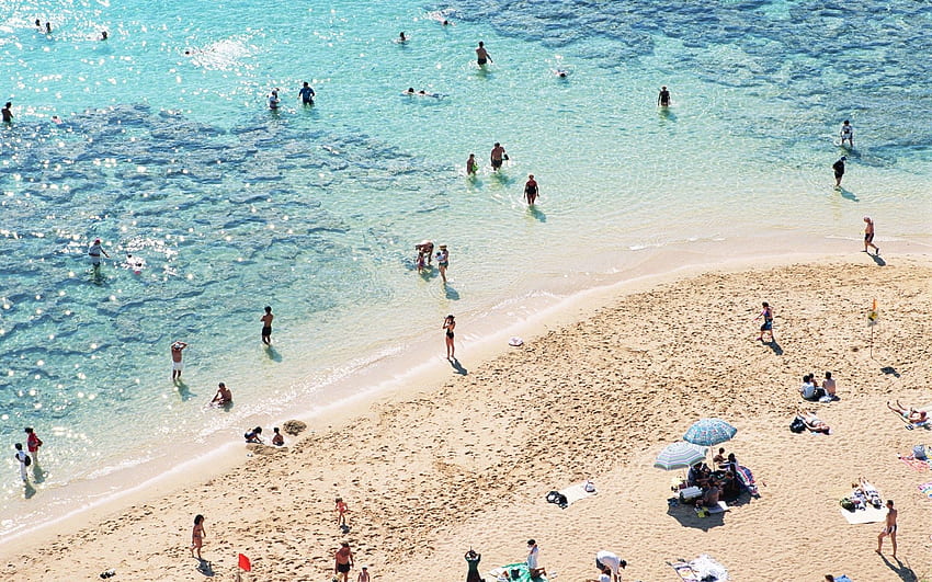 Musim panas, pantai, musim dingin, alam, acak, Orang Pantai Wallpaper HD