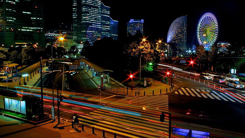 Градове, Градски светлини, Вечер, Япония, Градски пейзаж, Градски пейзаж, Красиво, Красиво е, Токио HD тапет