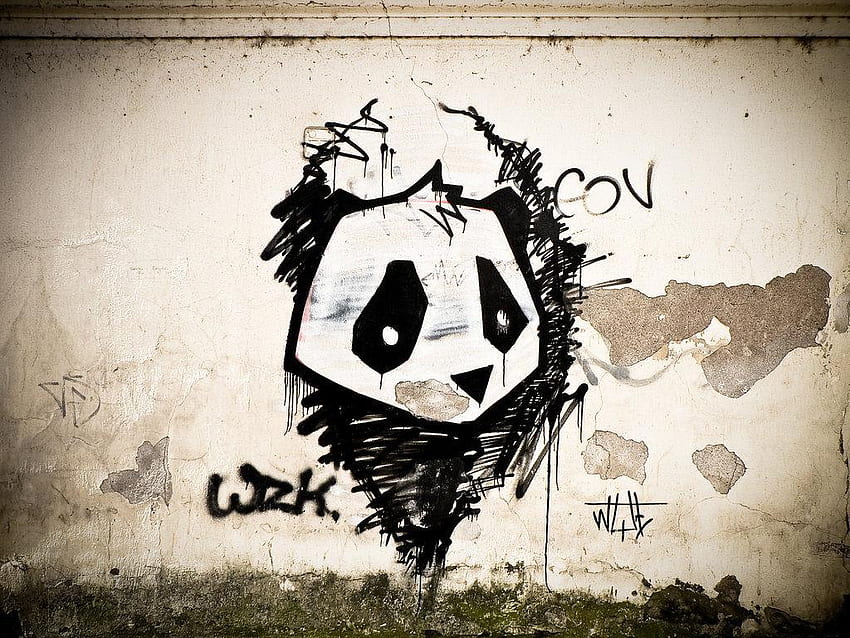 Banksy Panda, Graffiti Panda HD wallpaper