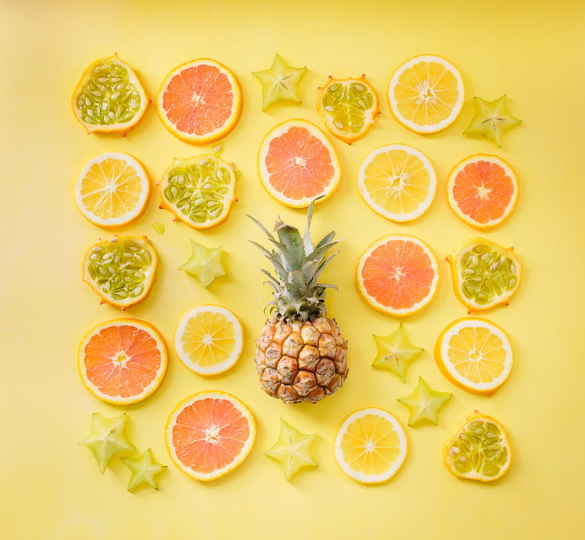 Fruits, Food, Lemon, Citrus, Citruses, Pineapple HD wallpaper