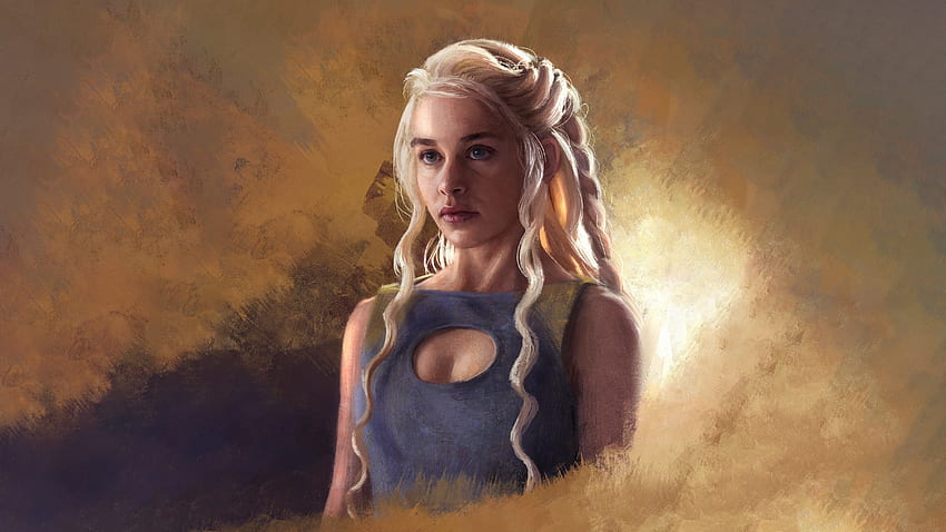 Daenerys targaryen, emilia clarke, game of thrones, arte dos fãs papel de parede HD