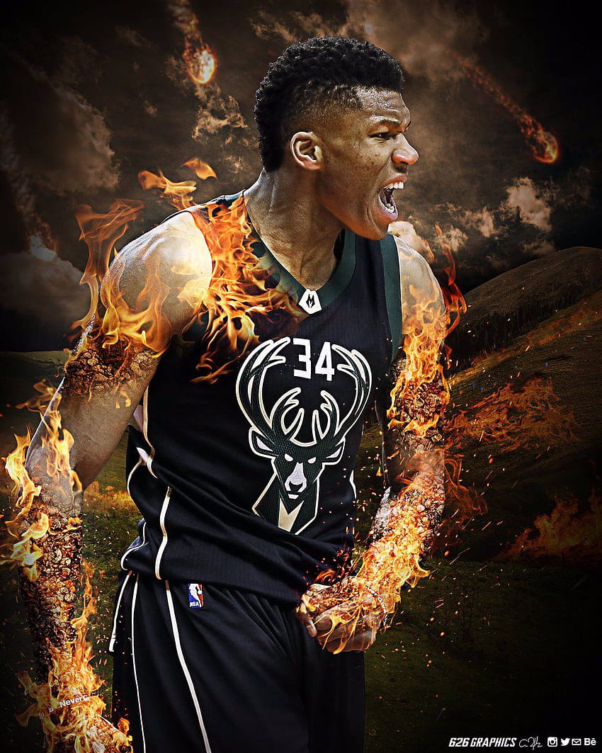 MasonArts Giannis Antetokounmpo 24inch x 26inch Silk Poster Dunk and Shot  Wallpaper Wall Decor Silk Prints for Home and Store