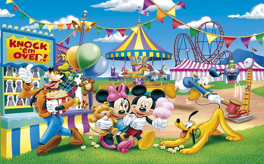 Goofy Mickey Mouse At The Fun Fair HD wallpaper