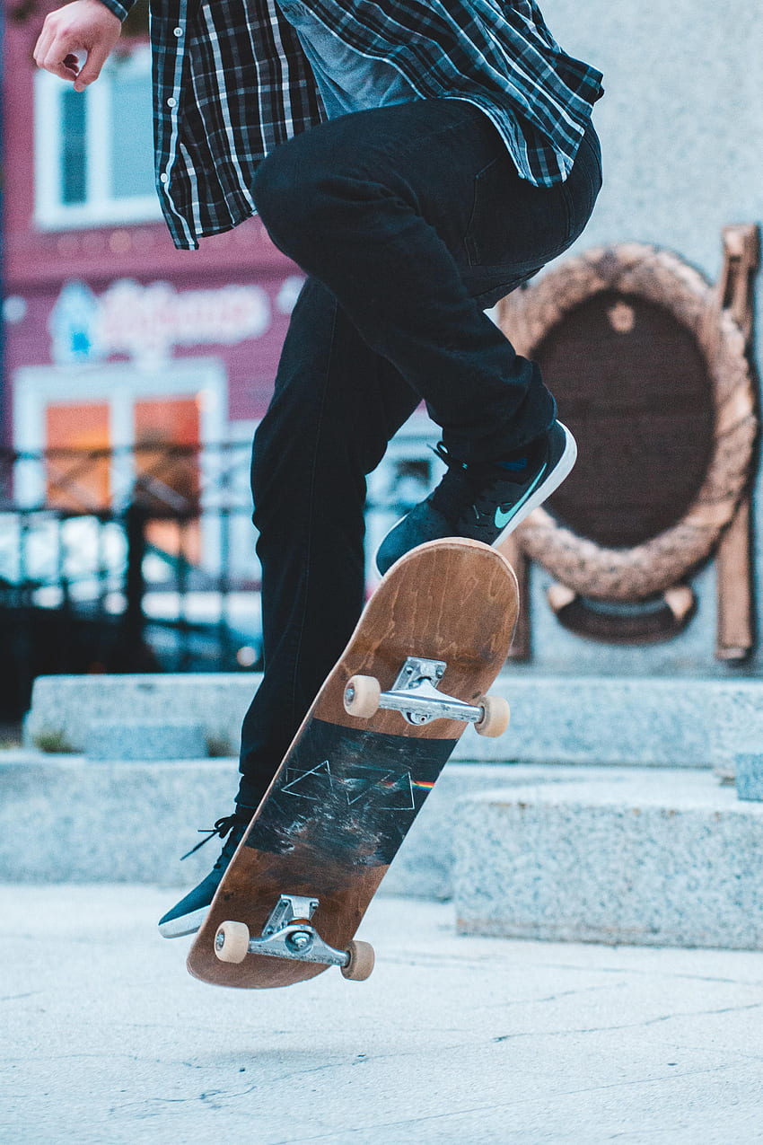 Legs, Sneakers, Trick, Skateboard HD phone wallpaper