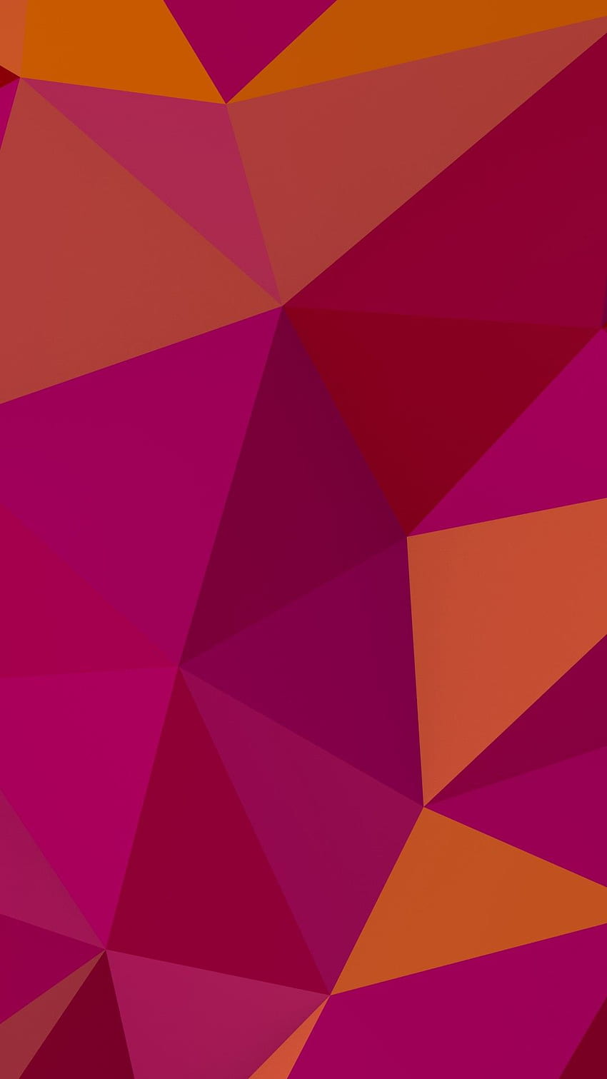 poligon, , , , pink, oranye, latar belakang, pola, OS wallpaper ponsel HD