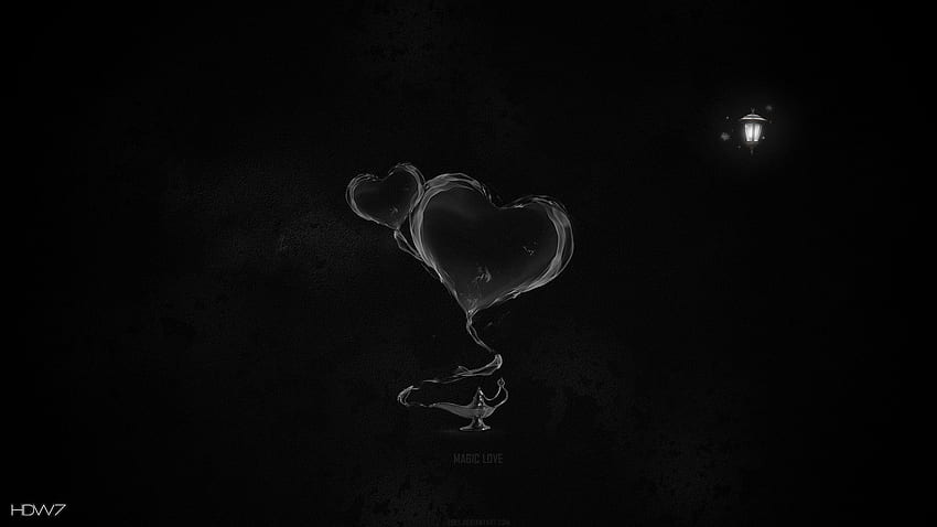 kalpler lamba sihirli duman karanlık. galeri, Siyah Beyaz Kalp HD duvar kağıdı