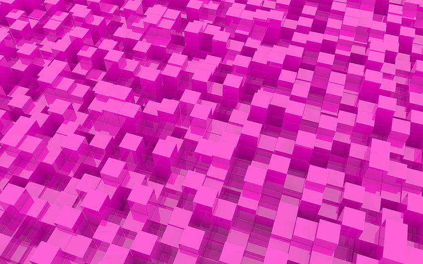 Violet, Structure, 3D, Purple, Volume, Cubic HD wallpaper