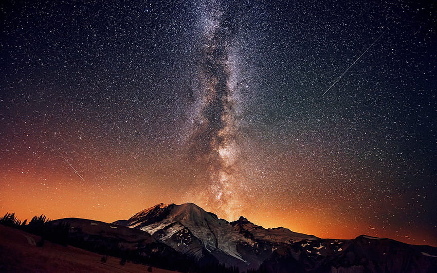 Night Mountain For iPhone. Milky way, Mountains at night, Sky HD wallpaper  | Pxfuel