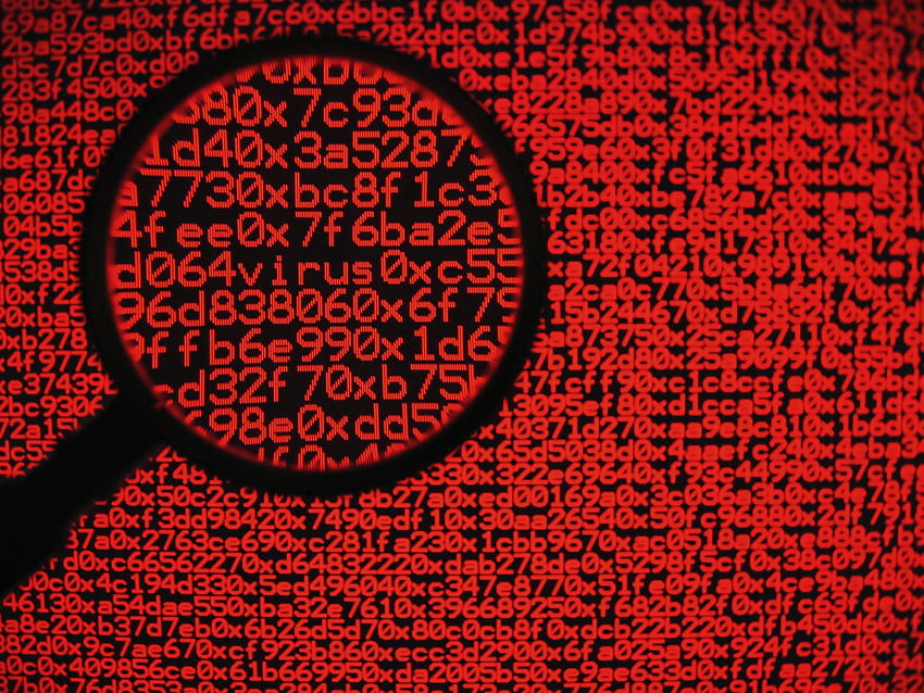 Хак хакерски вирус анархия тъмен компютър интернет анонимен, червен двоичен код HD тапет
