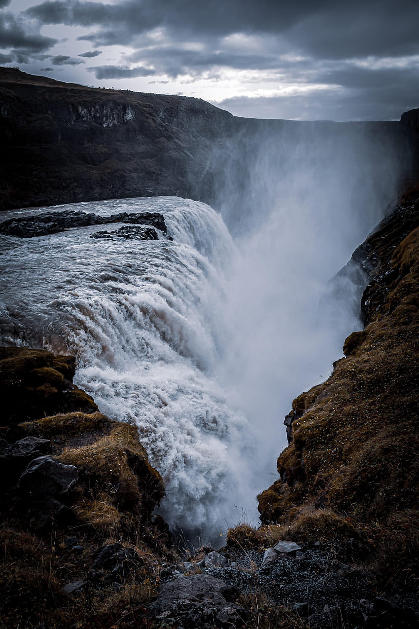 Natur, Wasser, Felsen, Wasserfall, Gischt, Pause, Abgrund HD-Handy-Hintergrundbild