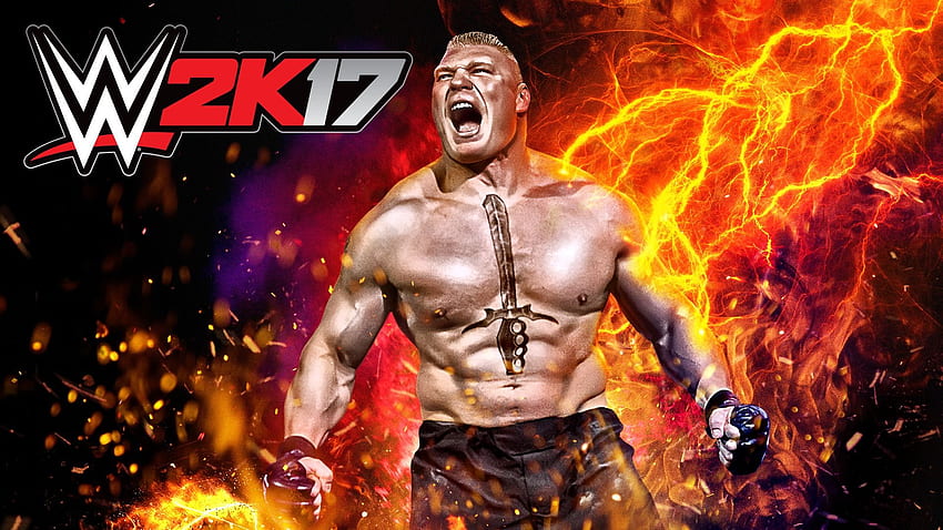 Brock Lesnar est la star de la couverture de WWE 17 - avec Reveal - WWE, Welcome to Suplex City Fond d'écran HD