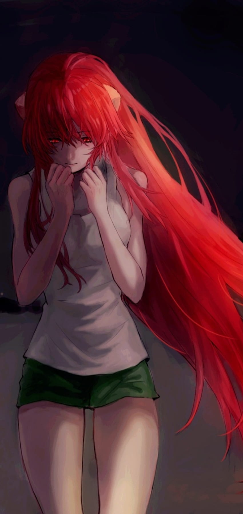 Elfen Lied, merah, berambut merah, rambut, gadis, anime wallpaper ponsel HD
