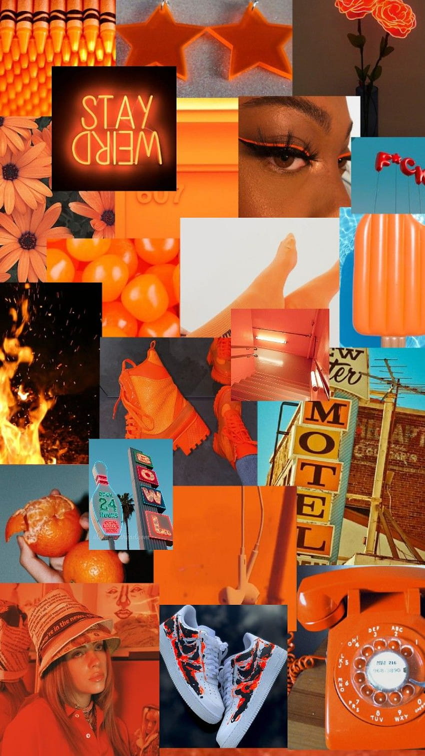 Orange Collage, Neon Orange Aesthetic HD phone wallpaper | Pxfuel