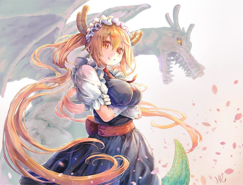 Female anime character holding sword beside dragon digital wallpaper HD  wallpaper  Wallpaper Flare