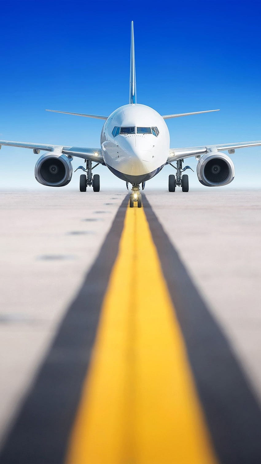 Airport, Passenger Airplane, Runway, Front View IPhone 8 7 6 6S Plus , Background, , Runway iPhone HD phone wallpaper