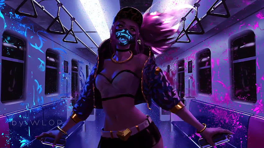 KDA Akali By WLOP Live - Hut: Live dla Windows i MacOS, Lo-Fi Live Tapeta HD