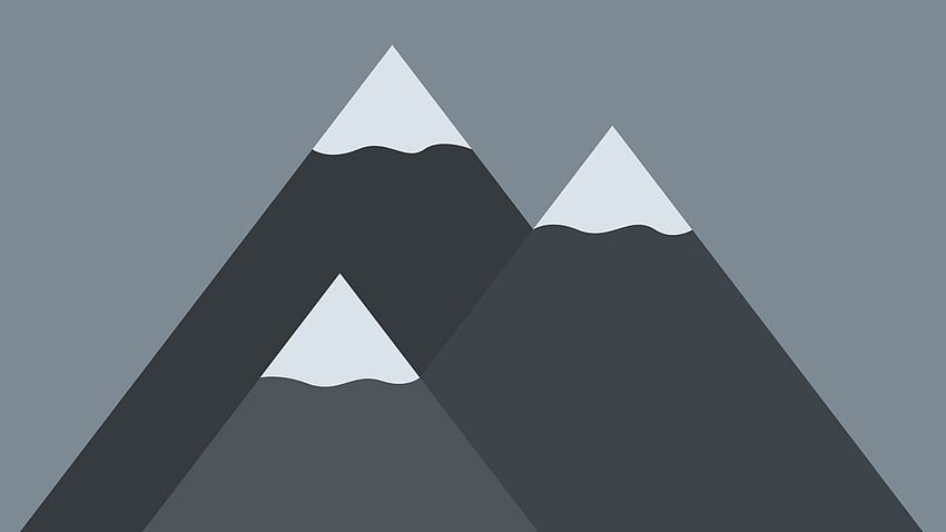 montagne minimaliste berretti da neve grigi - Sfondo HD