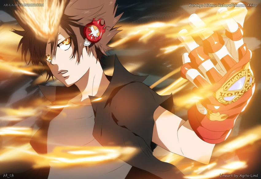 Katekyo Hitman Reborn Flammen Augen Handschuhe Anime Tsuna Sterben wird Flammen Hohe Qualität, High Definition HD-Hintergrundbild