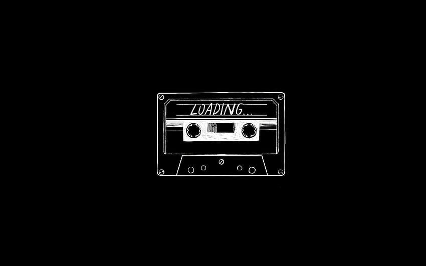 loading concept, , audio cassette, creative, black backgrounds, cassette minimalism, loading music HD wallpaper