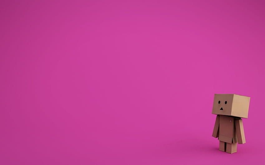 Background, Pink, Minimalism, Cardboard Robot, Danboard HD wallpaper