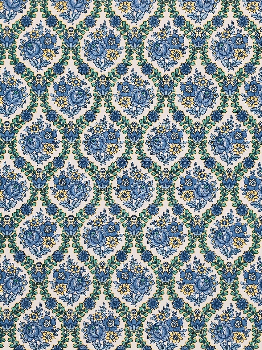 Vintage - Online Shop. Blue Floral, Blue and Yellow Floral HD phone wallpaper