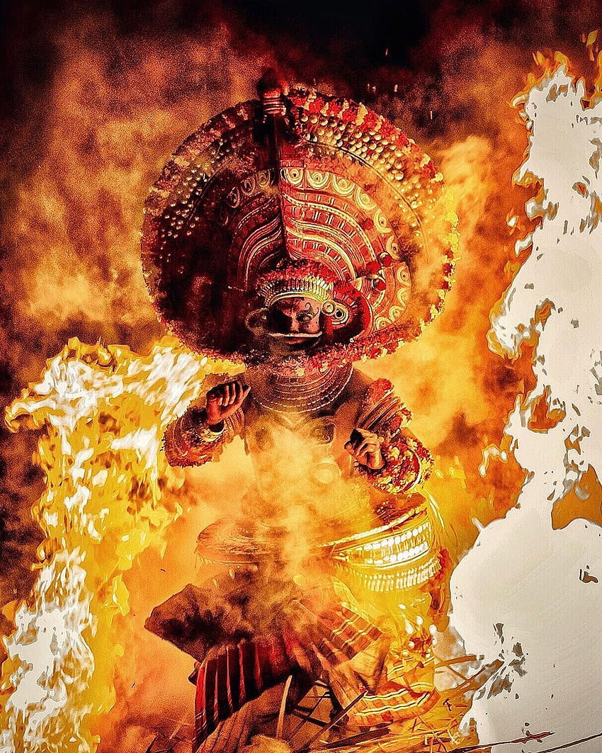 Original Non Manipulated ).. Langsam kam er heraus, Theyyam HD-Handy-Hintergrundbild