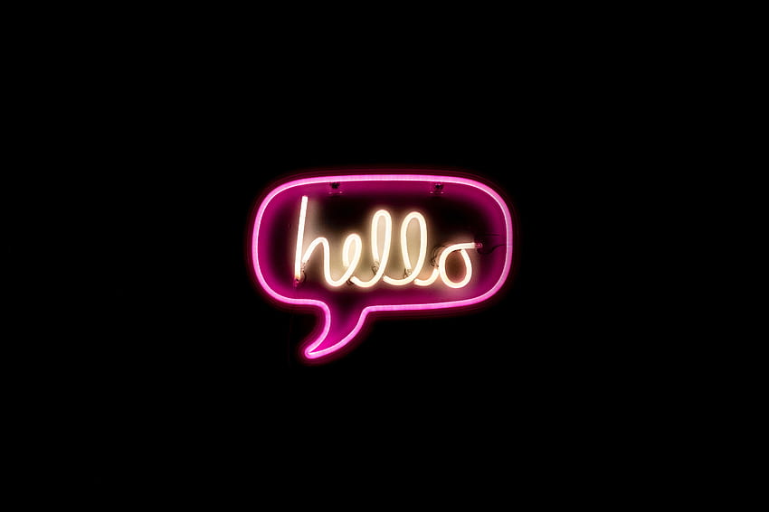Words, Neon, Inscription, Text, Hello HD wallpaper
