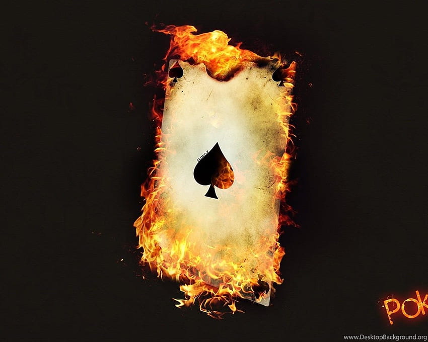 Poker Fuego, Carta, As, Llama, Arte digital fondo de pantalla