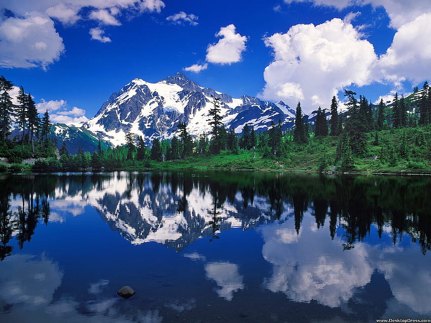 พื้นหลังธรรมชาติ Mount Shuksan Mirrored, Washington วอลล์เปเปอร์ HD