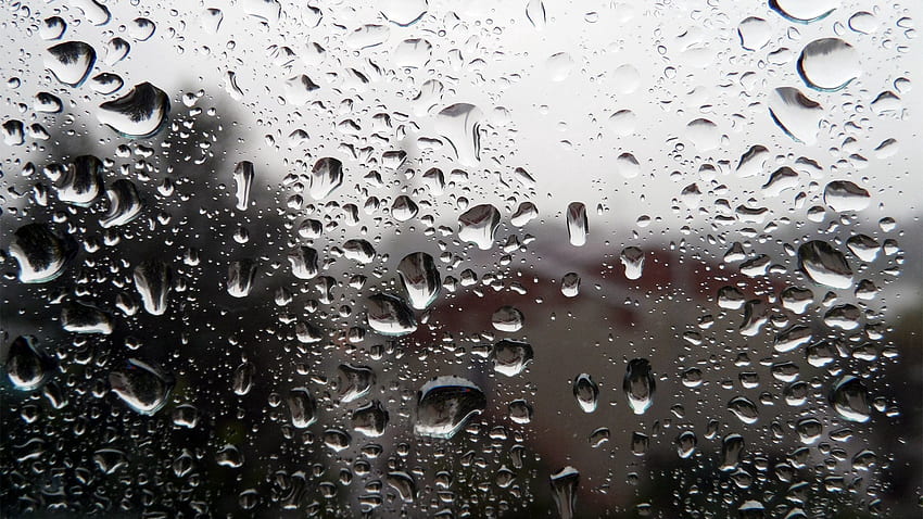 Rain, Drops, Macro, Glass HD wallpaper